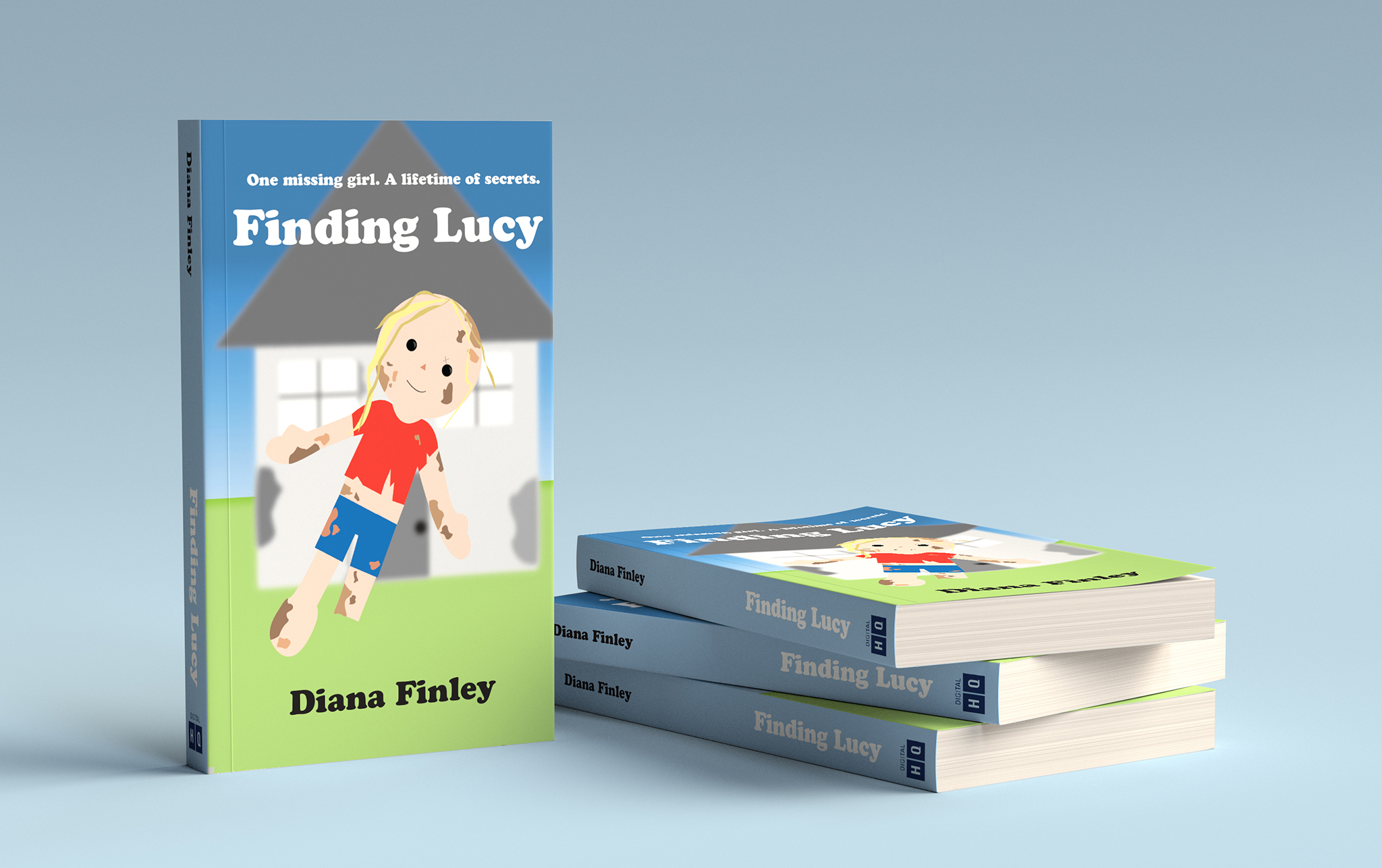 A book with an illustration of a doll for the book "Finding Lucy"