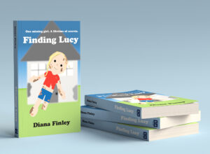 A book with an illustration of a doll for the book "Finding Lucy"