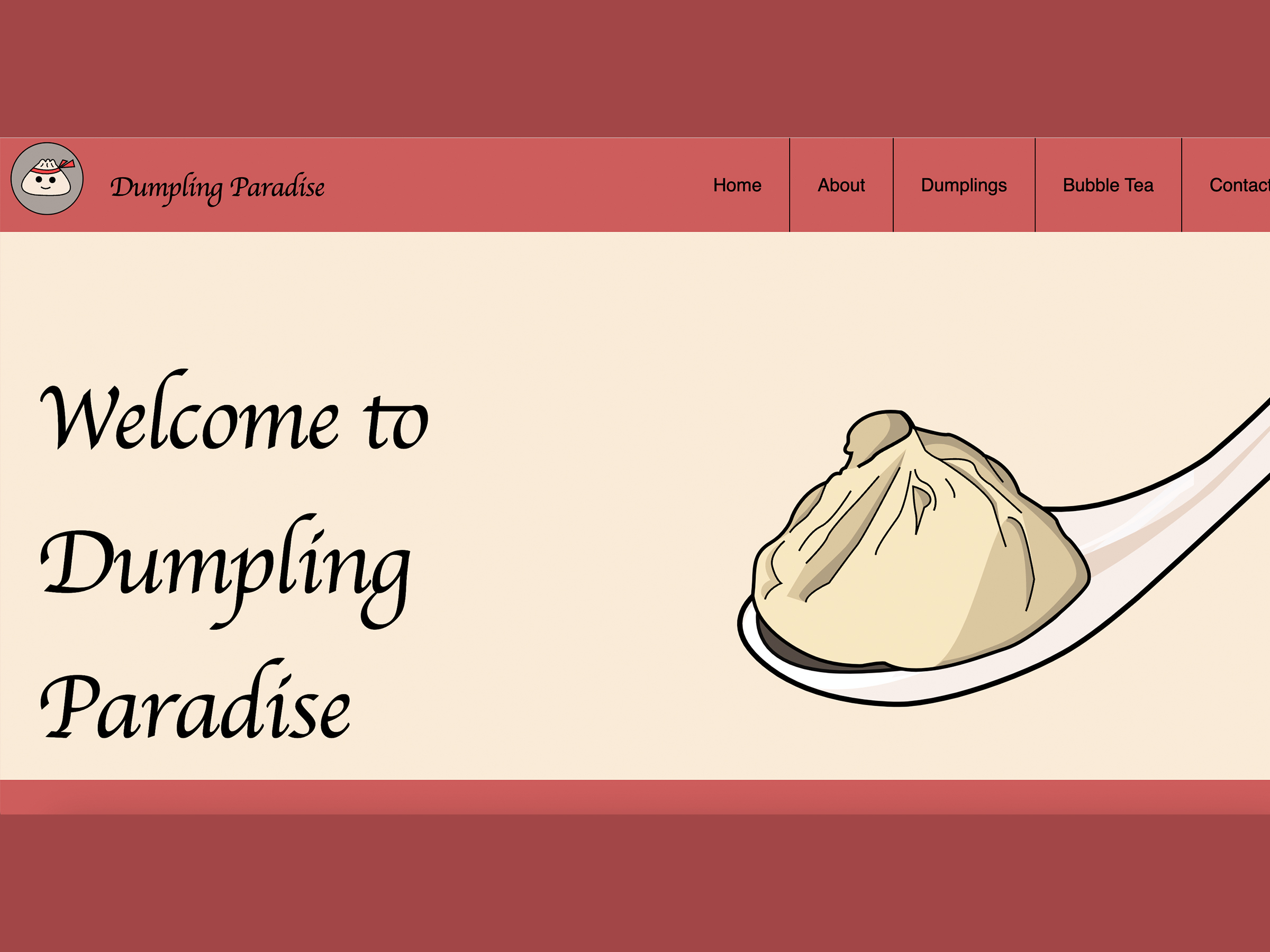 responsive website for dumpling paradise 